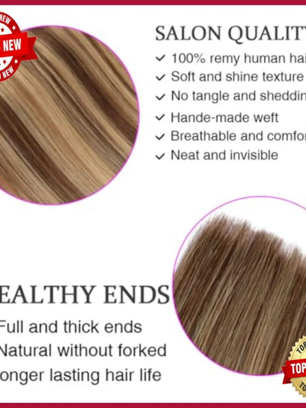 Remy Human Hair Clip-In Extensions, 7 Pieces 120g Straight Hair